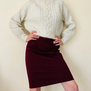 NWT Ralph Lauren burgundy pencil skirt